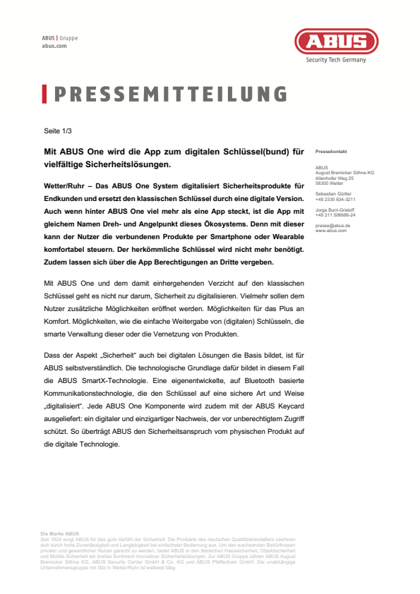 Das smarte Ökosystem ABUS One in der Übersicht