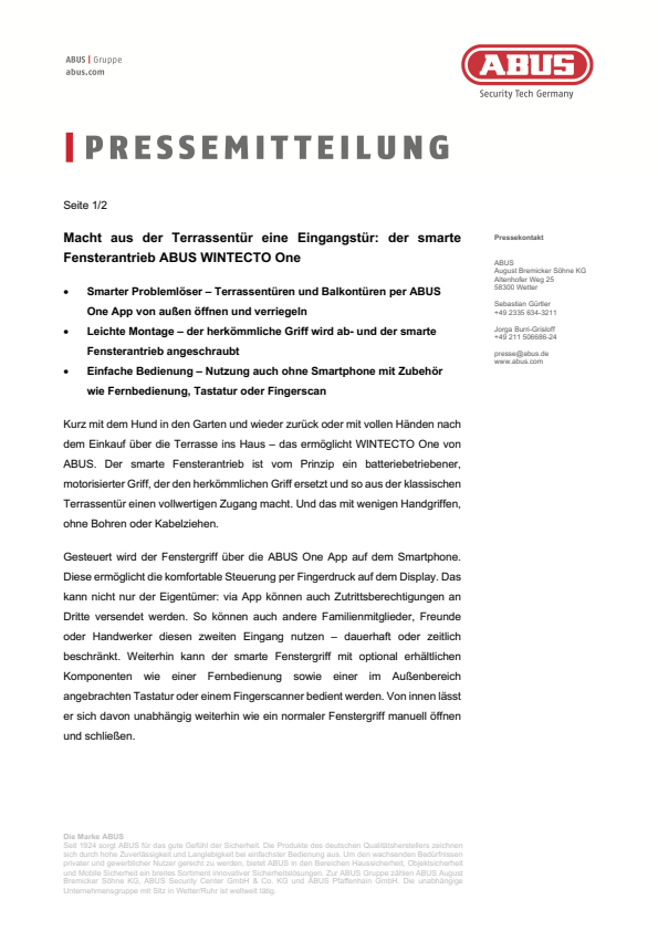 Der smarte Fensterantrieb WINTECTO One